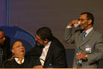 Le pr�sident du CFCM Dalil Boubakeur invit� par l'UOIF, Le Bourget, 26 03 2005/Photo Moctar KANE
